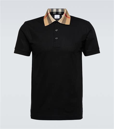 burberry long-sleeve oxford polo shirt black|Burberry polo shirt men authentic.